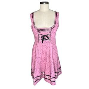 MARJO Purple Black Floral Dirndl Dress Bavarian Dress Women's German Octoberfest